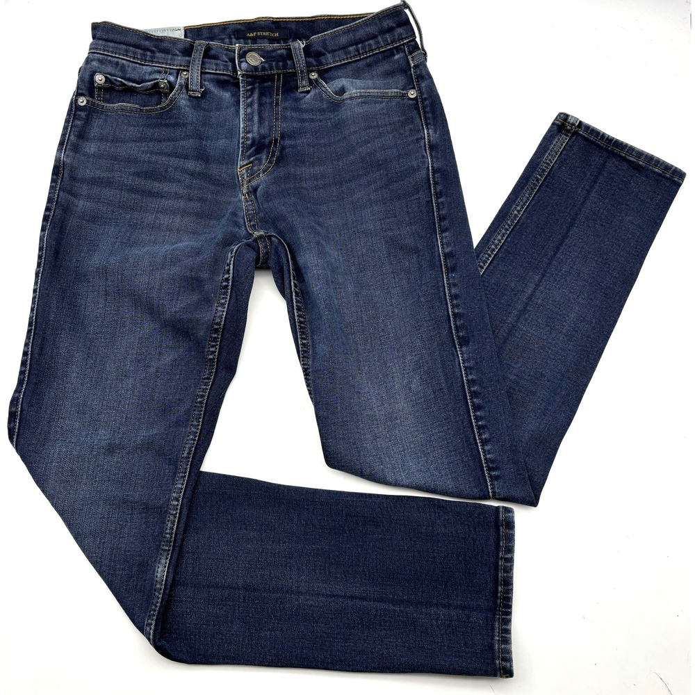 2007 Abercrombie Fitch Stretch Dark Wash Super Skinny Jeans 29x30 Actually 28x29